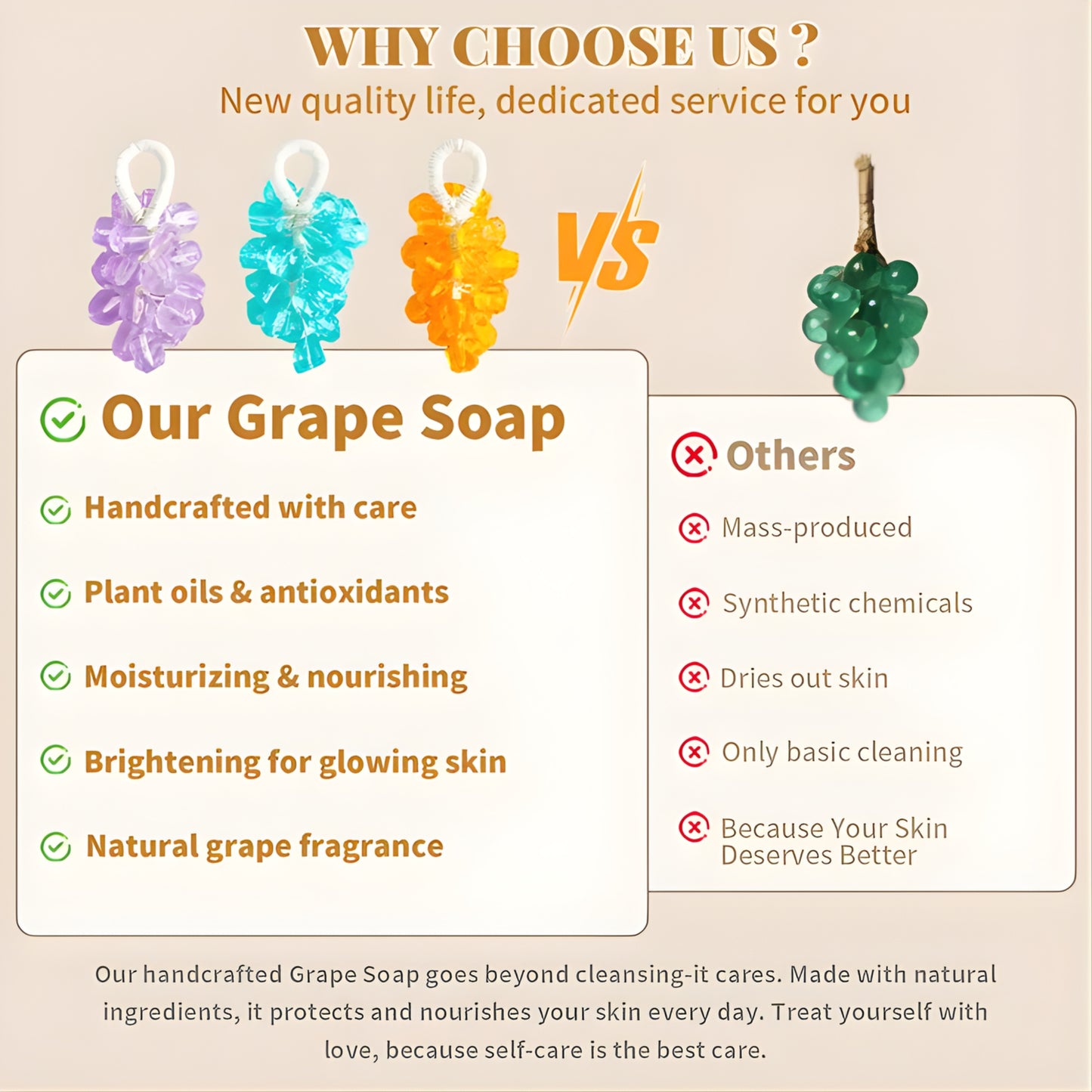Organic Handmade Grape-Shaped Brightening Soap