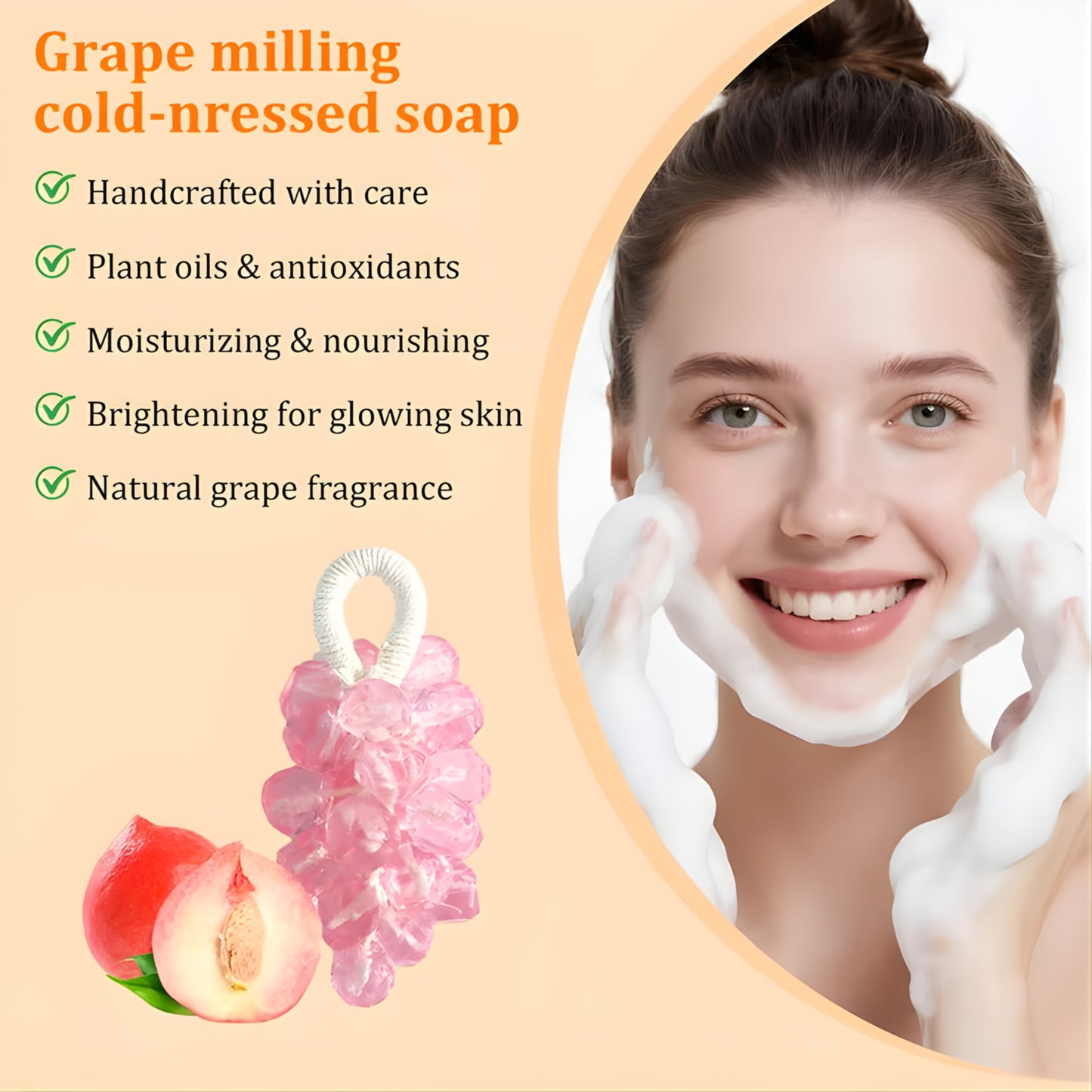 Organic Handmade Grape-Shaped Brightening Soap